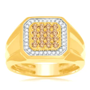 Australian Diamond 9ct Yellow Gold Gents Ring with 1/2 Carat of Diamonds Shiels