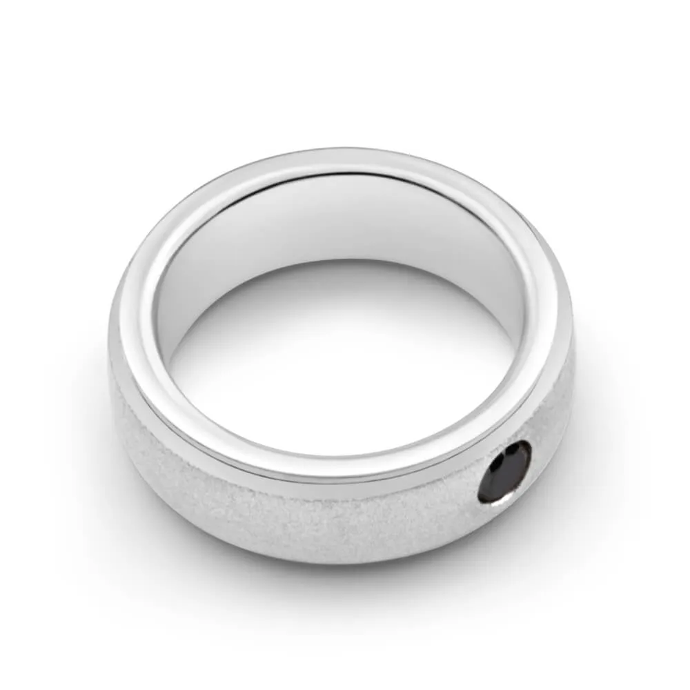 Black Diamond Sterling Silver Single Diamond Ring Shiels