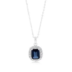 Blue And White Zirconia Pendant On 42 3cm Chain Shiels