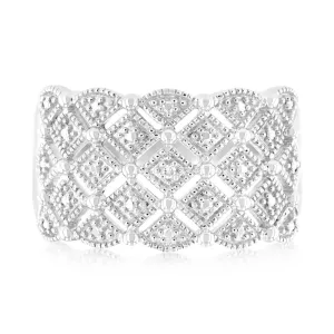 Cluster 0.05Ct Diamond Ring In Sterling Silver Shiels