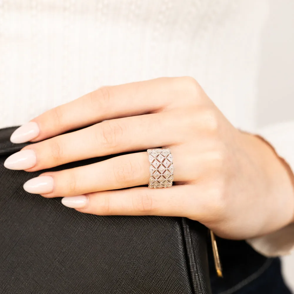 Cluster 0.05Ct Diamond Ring In Sterling Silver Shiels