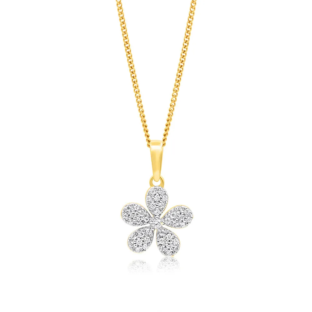 Diamond Pendant in 9ct Yellow Gold Shiels