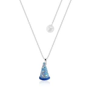 Disney Fantasia White Gold Plated Sorcerer's Hat Pendant on 45 7cm Chain Shiels