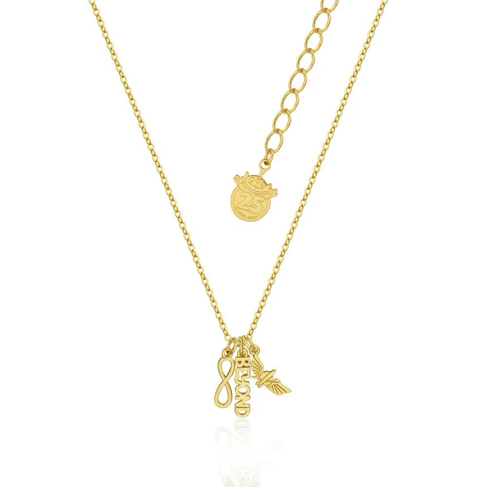 Disney Pixar Toy Story Gold Plated Buzz Lightyear To Infinity Pendant On Chain Shiels