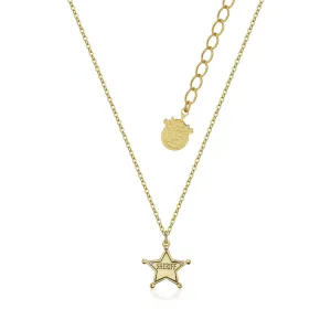 Disney Pixar Toy Story Gold Plated Sheriff Woody Pendant On Chain Shiels