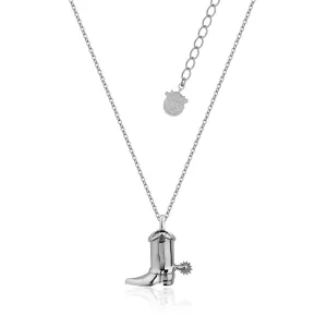 Disney Pixar Toy Story White Gold Plated Woody Boot Pendant On Chain Shiels