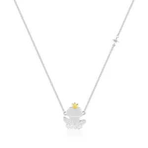 Disney Princess And The Frog  Rhodium Plated Prince Naveen Pendant on 40cm Chain Shiels