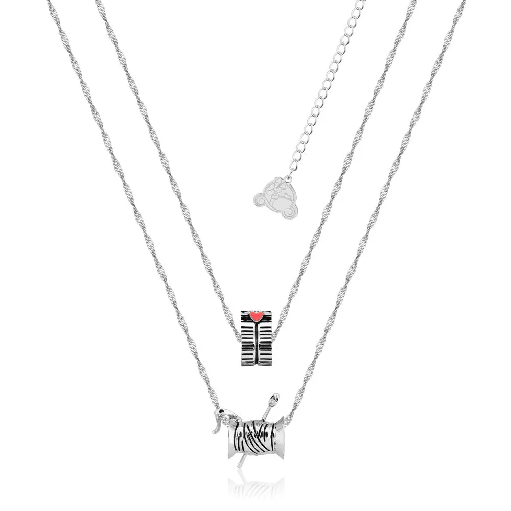 Disney Princess Cinderella White GP Cinderelly Double Layer Pendant on 40 45cm Chain Shiels