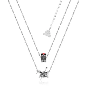 Disney Princess Cinderella White GP Cinderelly Double Layer Pendant on 40 45cm Chain Shiels