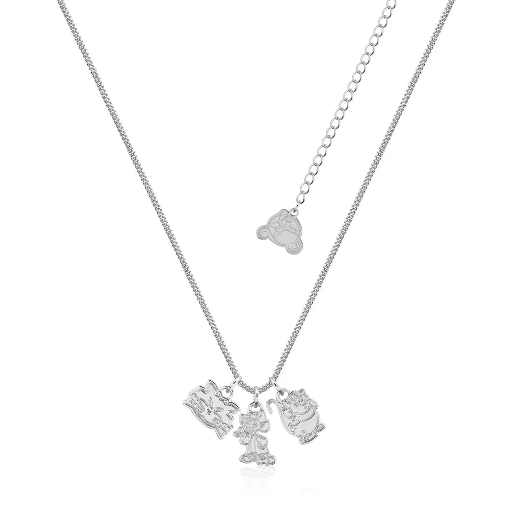 Disney Princess Cinderella White GP Trio Jaq Gus Lucifer Pendant on 45 7cm Chain Shiels