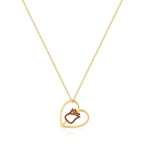 Disney Princess Gold Plated Crystal Enchanted Rose Heart Pendant with 40cm Chain Shiels