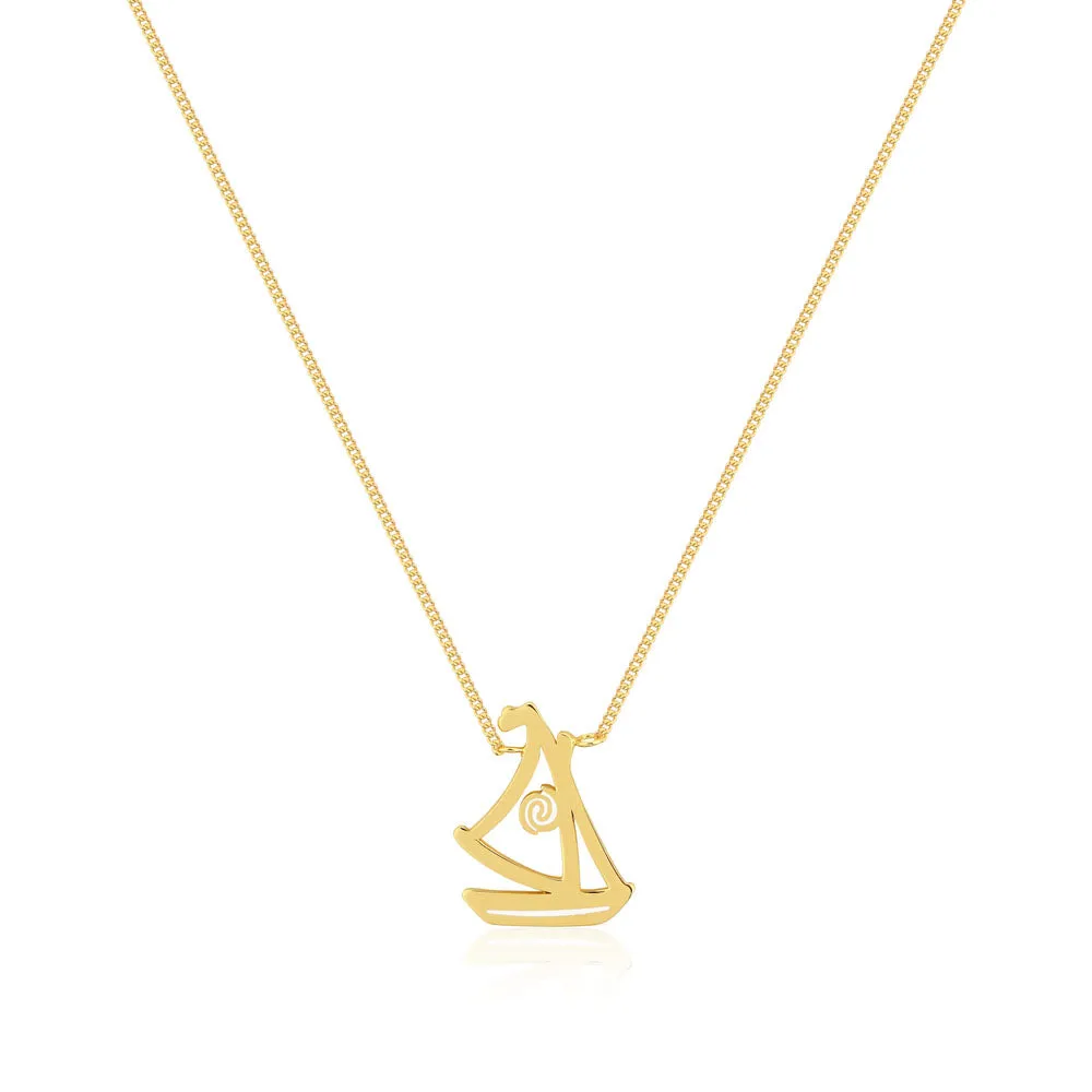 Disney Princess Gold Plated Moana Wayfarer Pendant With 40cm Chain Shiels