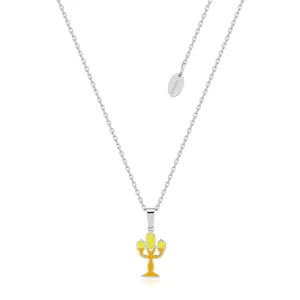 Disney Stainless Steel Beauty And The Beast Lumiere Pendant on 40 7cm Chain Shiels