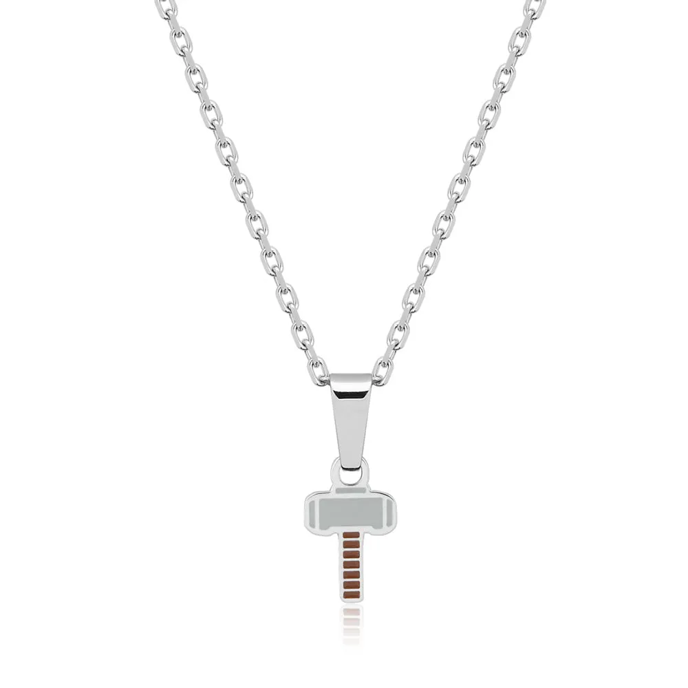 Disney Stainless Steel Thor Pendant On Chain Shiels