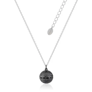 Disney Star Wars White Gold and Gunmetal Plated Death Star Pendant On 45 7cm Chain Shiels
