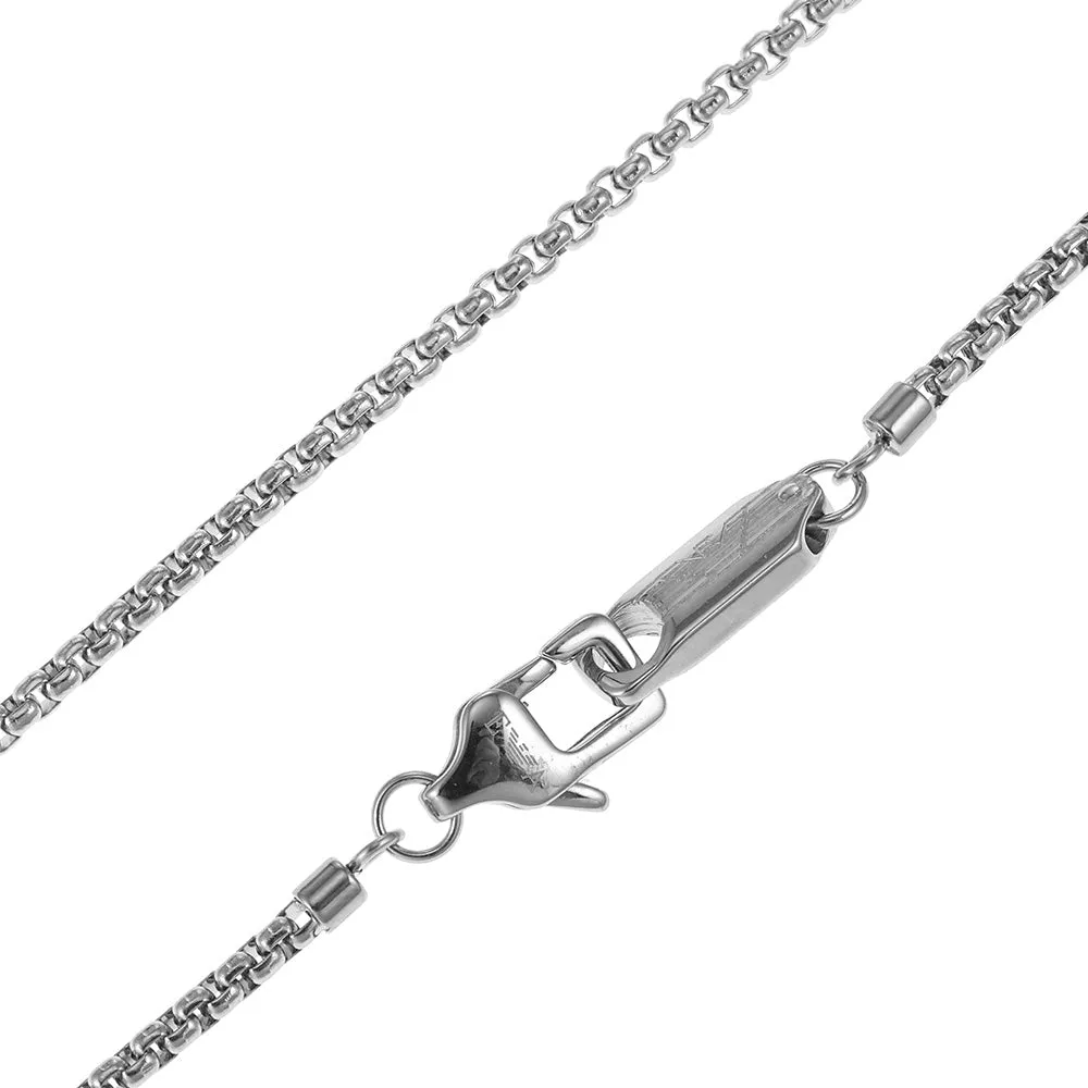 Emporio Armani Stainless Steel Dog Tag Pendant With Chain Shiels