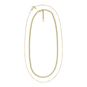 Fossil Yellow Gold Plated Stainless Steel Chain Set Shiels