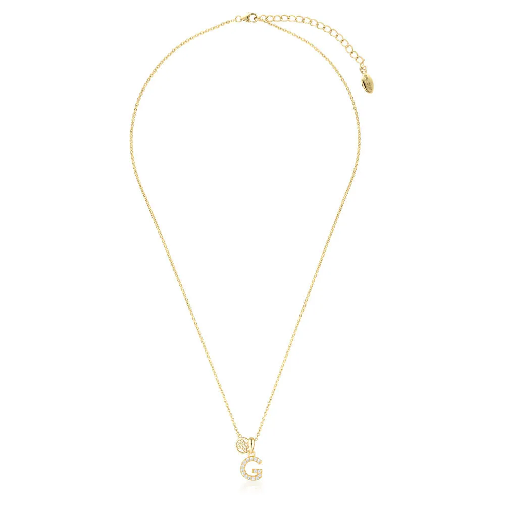 Georgini Sterling Silver Gold Plated Luxury Letters G Pendant On Chain Shiels