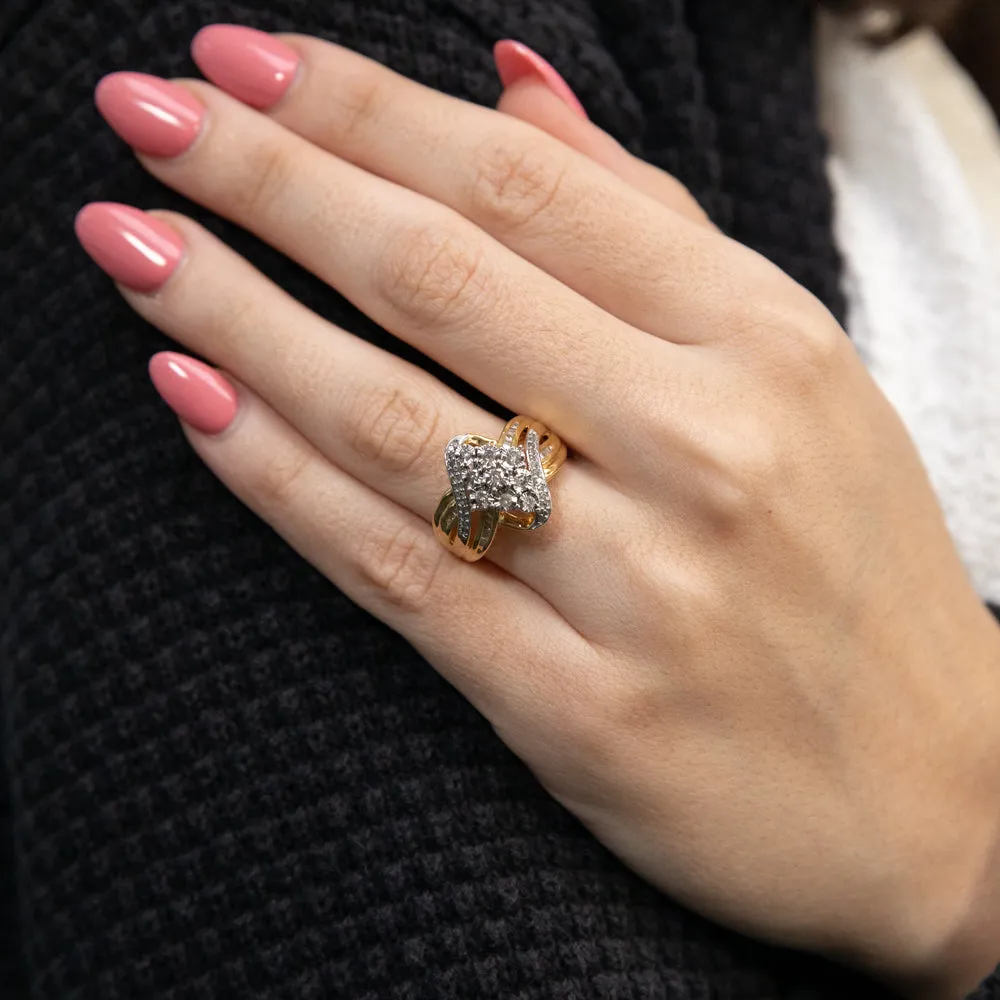 Gold Plated Silver 1/2 Carat  Diamond Ring Shiels