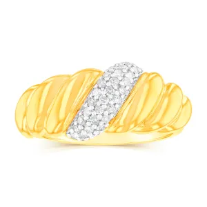Gold Plated Silver 1/6 Carat Diamond Ring Shiels
