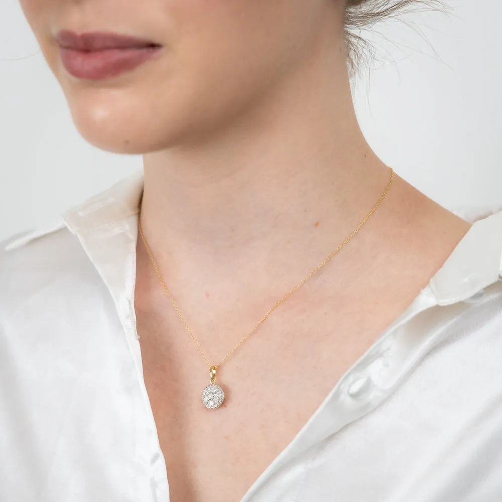 Gold Plated Sterling Silver 1/10 Carat Diamonds Pendant on 46cm Chain Shiels