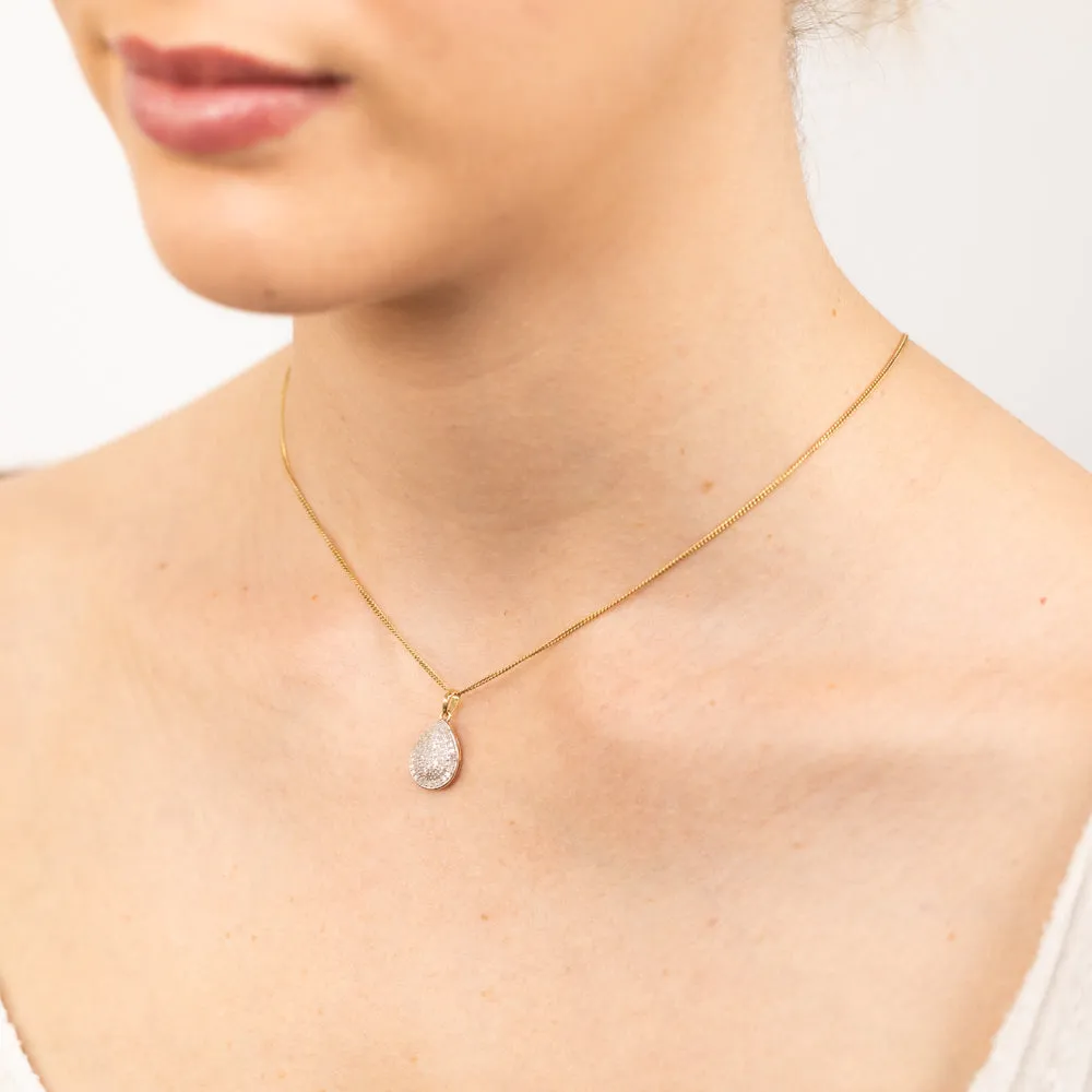 Gold Plated Sterling Silver Double Heart 0.05Ct Diamond Pendant Shiels