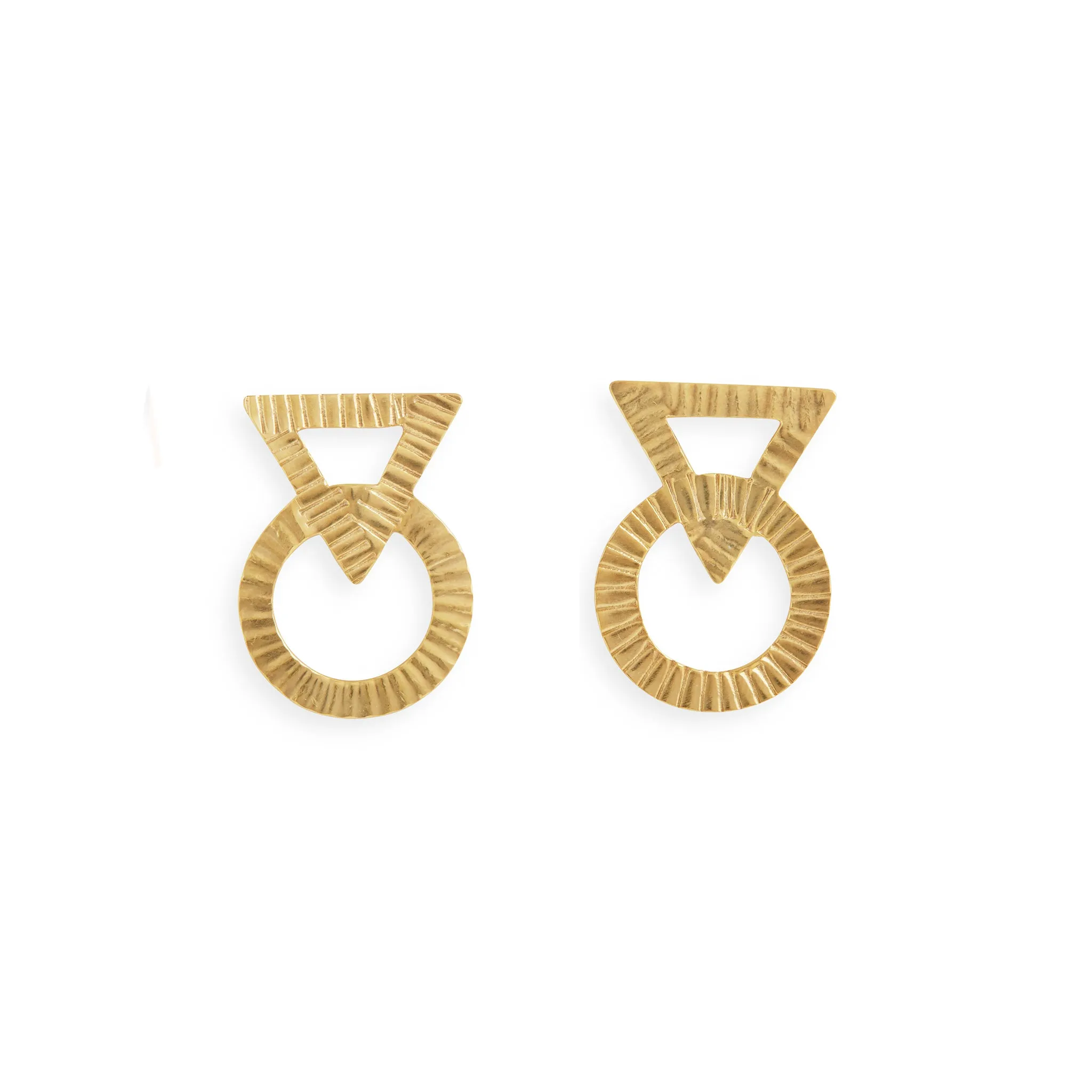 Golden Sacred Geometries Studs Earrings Pieces of Eight