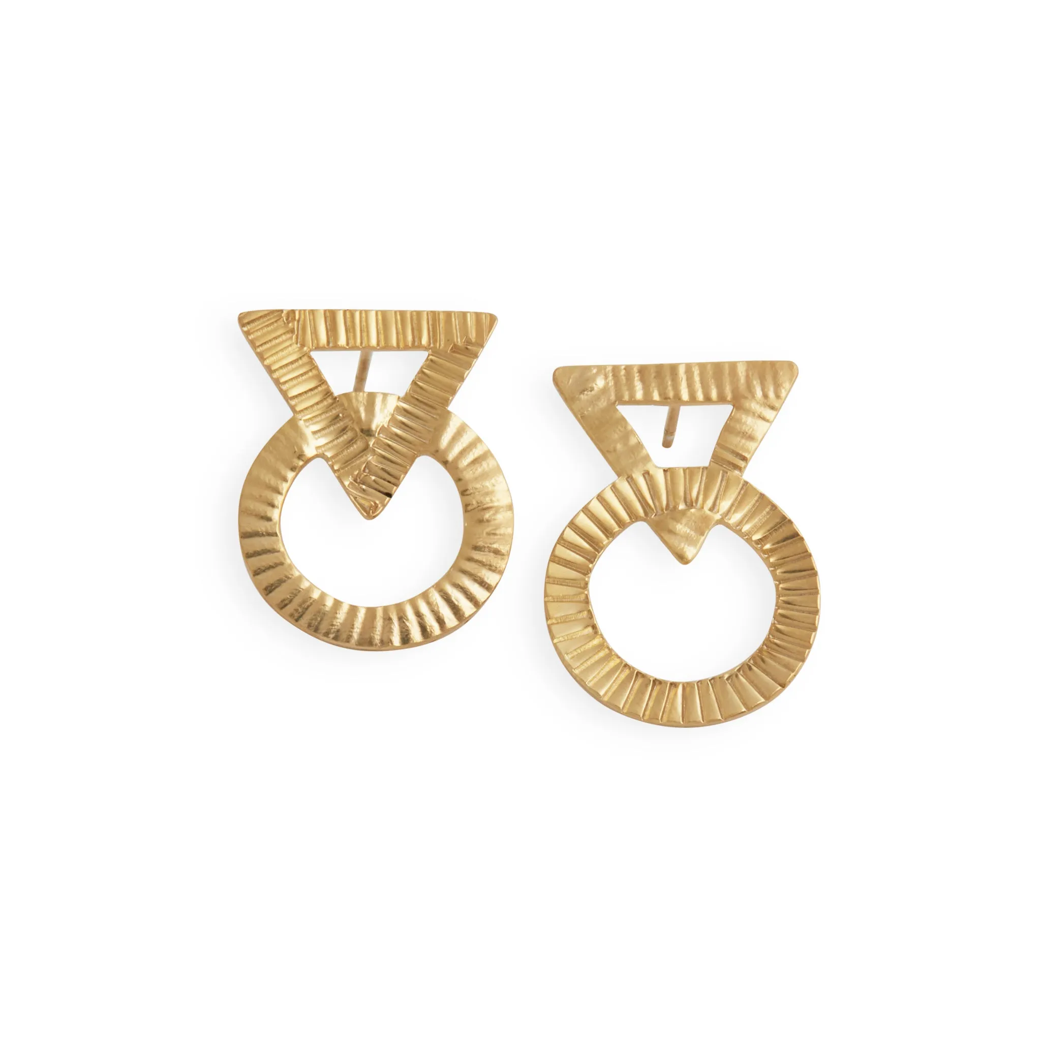 Golden Sacred Geometries Studs Earrings Pieces of Eight