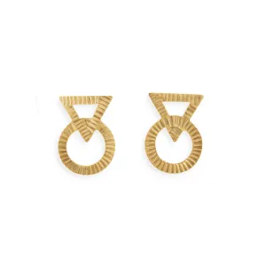 Golden Sacred Geometries Studs Earrings Pieces of Eight