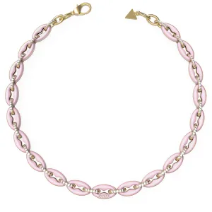 Guess Gold Plated Stainless Steel 17" Rose  & Crystal Chain Shiels