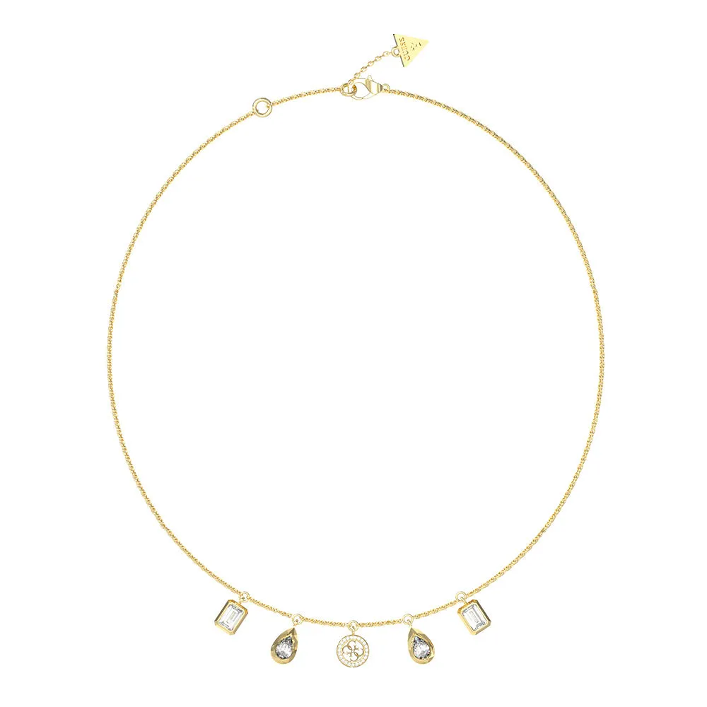 Guess Gold Plated Stainless Steel 4G & 5 Charm 16-18" Chain Shiels