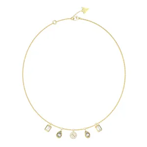 Guess Gold Plated Stainless Steel 4G & 5 Charm 16-18" Chain Shiels