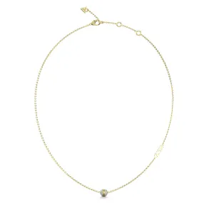 Guess Gold Plated Stainless Steel 7mm Crystal Bead Pendant On Chain Shiels