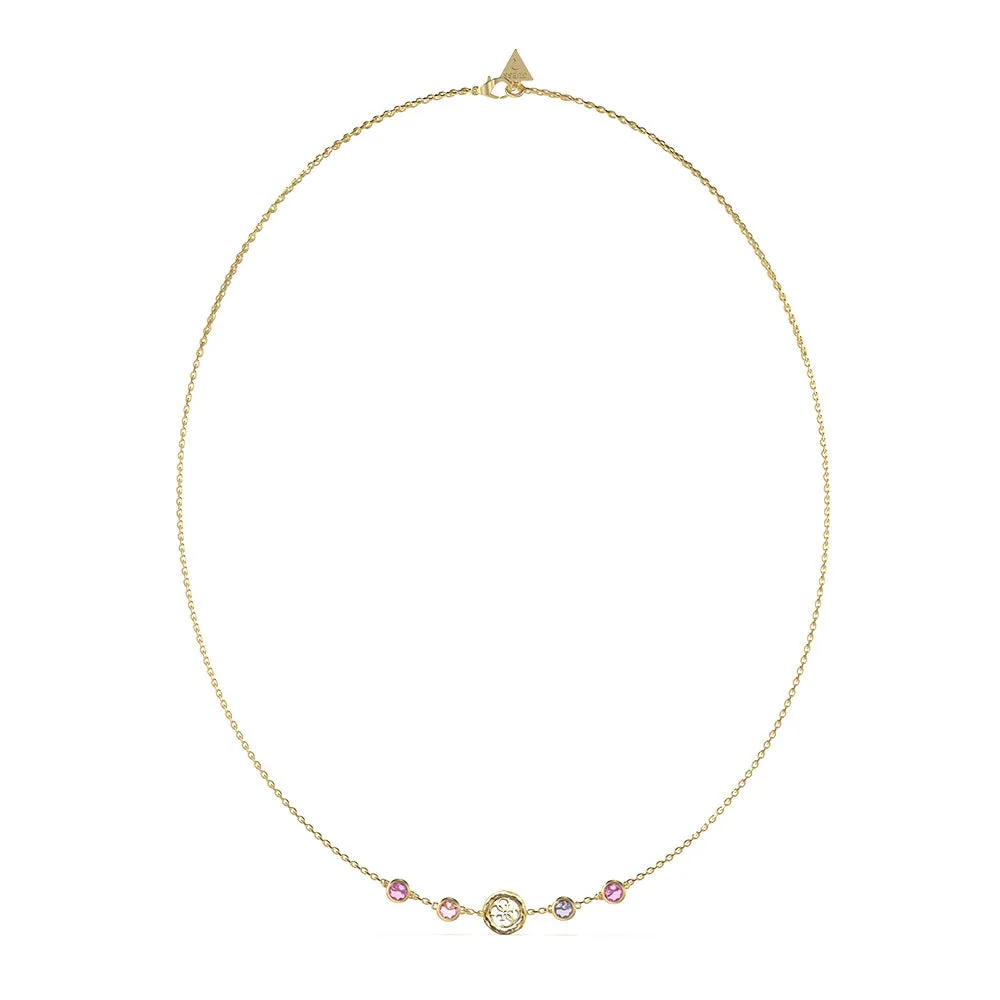 Guess Gold-Plated Stainless-Steel Crystals And 4G Charms 16-18" Chain Shiels
