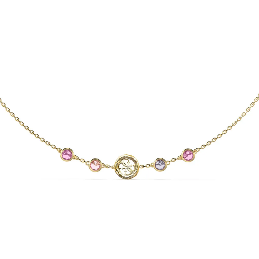 Guess Gold-Plated Stainless-Steel Crystals And 4G Charms 16-18" Chain Shiels