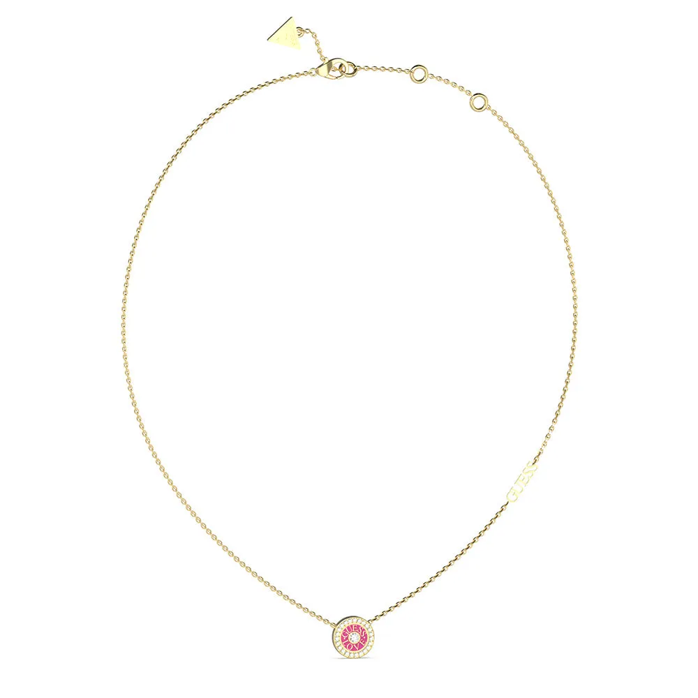 Guess Gold-Plated Stainless-Steel Fuchsia Love Mini 16-18" Chain Shiels