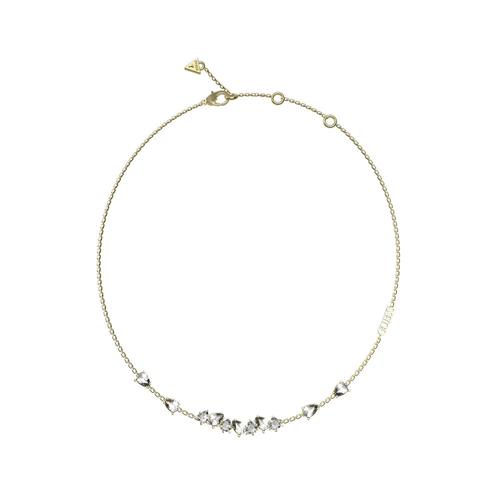 Guess Gold Plated Stainless Steel Multi Crystal 16-18" Chain Shiels