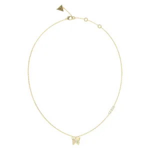 Guess Gold-Plated Stainless-Steel Pave Butterfly 16-18" Chain Shiels