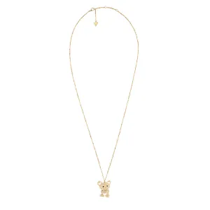 Guess Gold-Plated Stainless-Steel Teddy Bear Pendant On 30" Chain Shiels