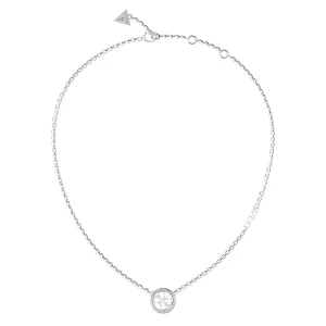 Guess Stainless Steel 16-18" 4G & CZ Coin Pendant On 15mm Chain Shiels