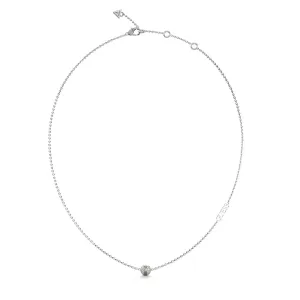 Guess Stainless Steel 7mm Crystal Bead Pendant On Chain Shiels