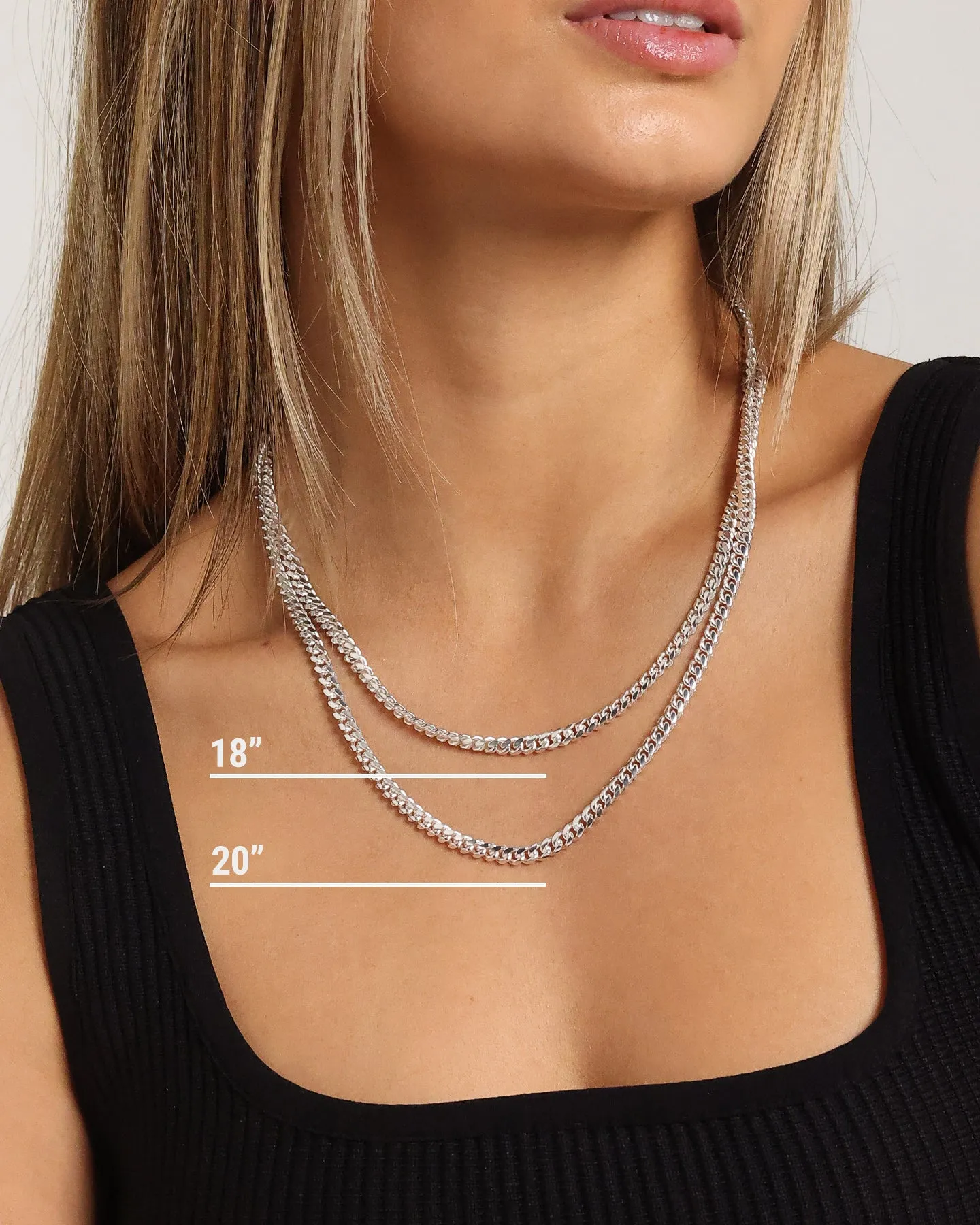 House Of Auric 5mm Cuban Chain Set Sterling Silver
