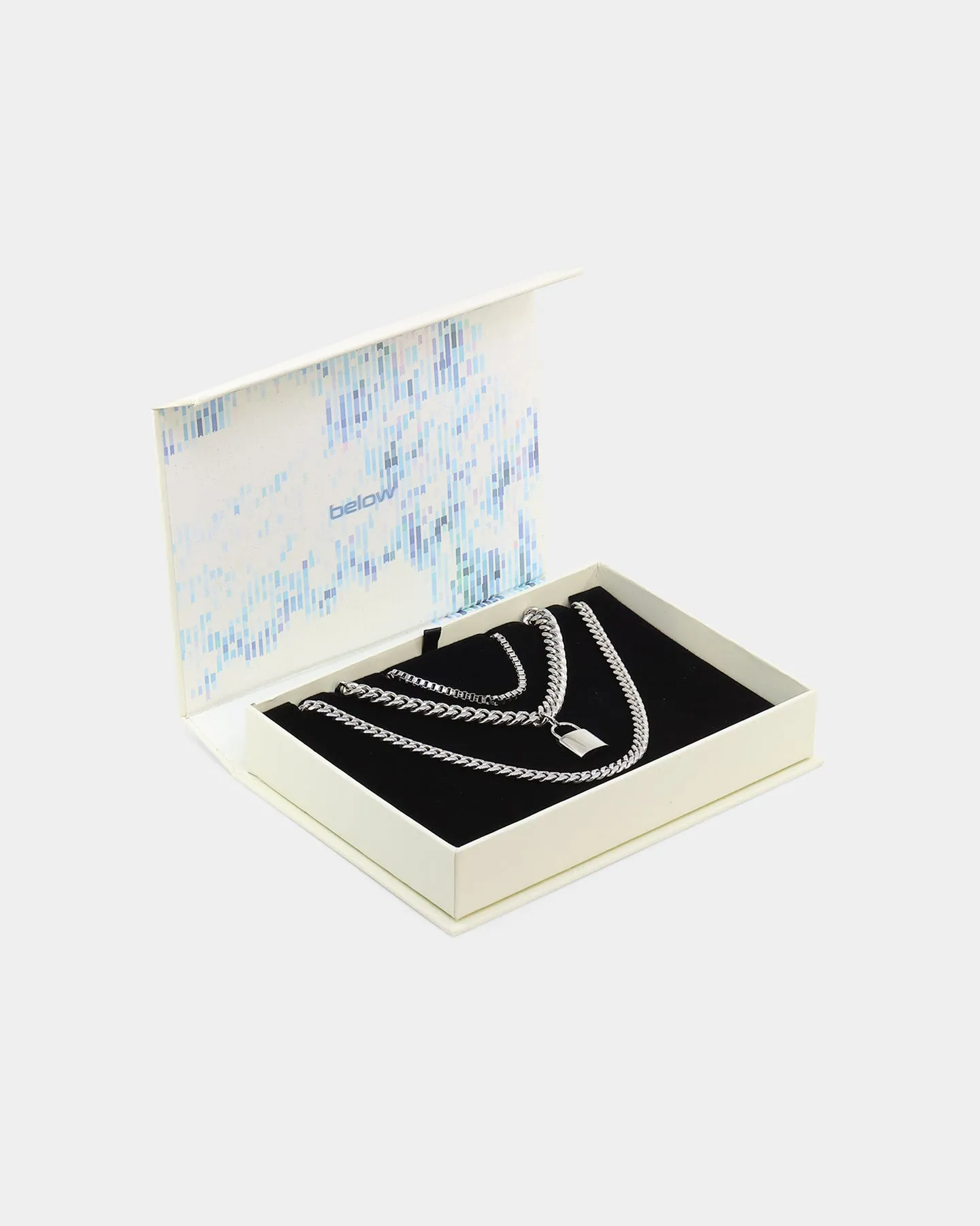 Infra Triple Padlock Chain Set Silver