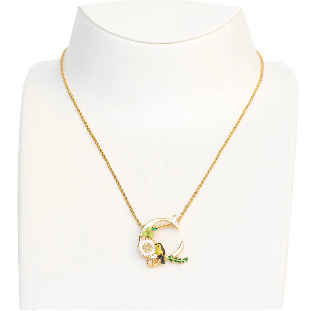 Les Nereides Collier Alphabet Fleuri Letter Necklace C