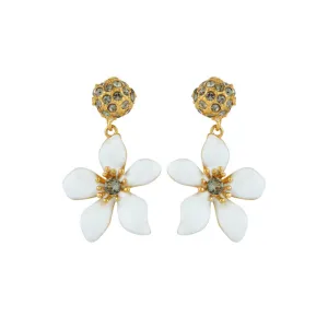 Les Nereides White Ranunculus Post Earrings