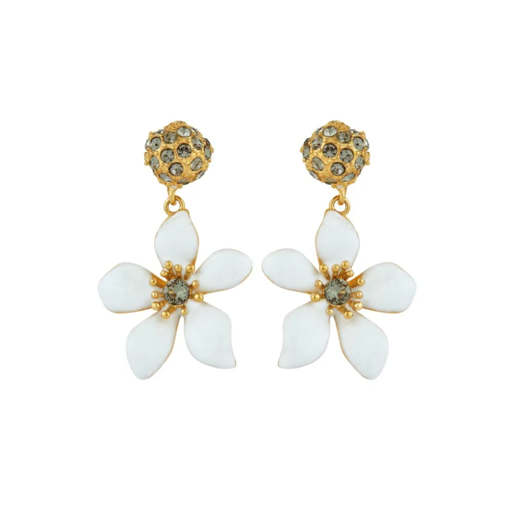 Les Nereides White Ranunculus Post Earrings