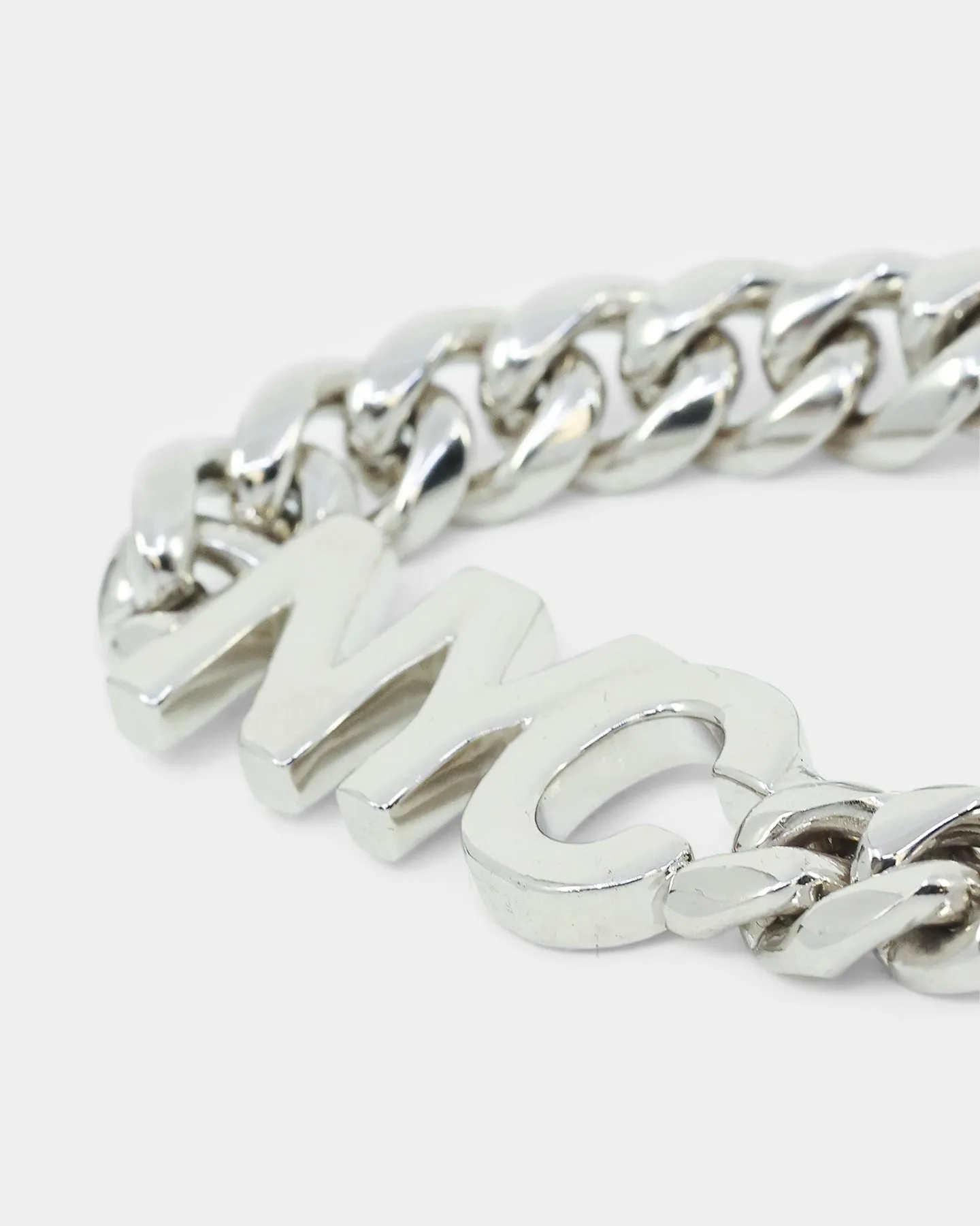 Loiter Iced Motif Cuban Necklace Iced White Gold