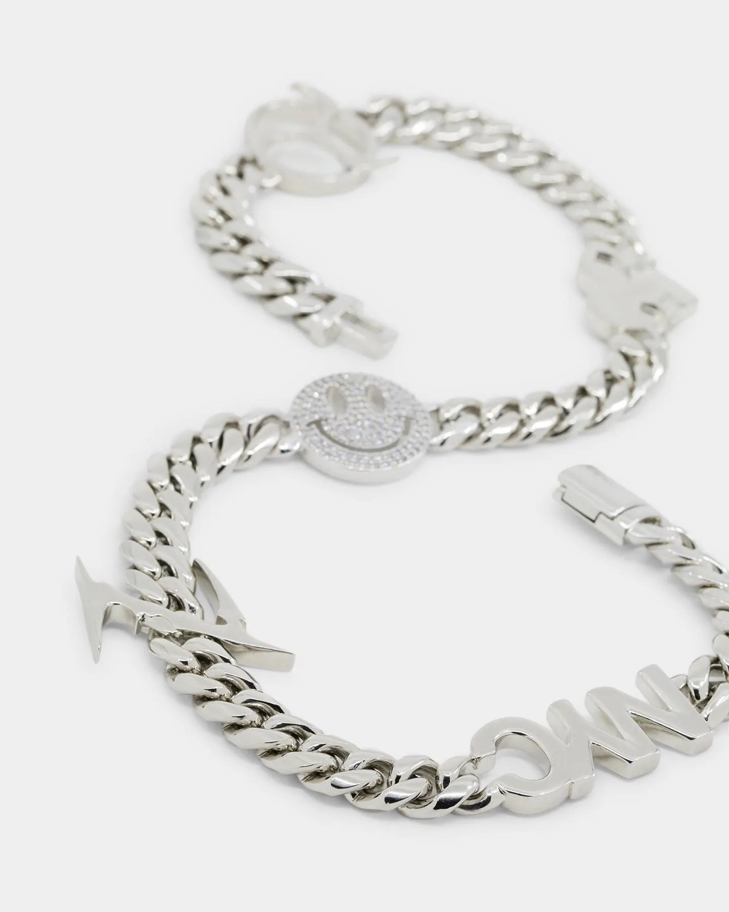 Loiter Iced Motif Cuban Necklace Iced White Gold