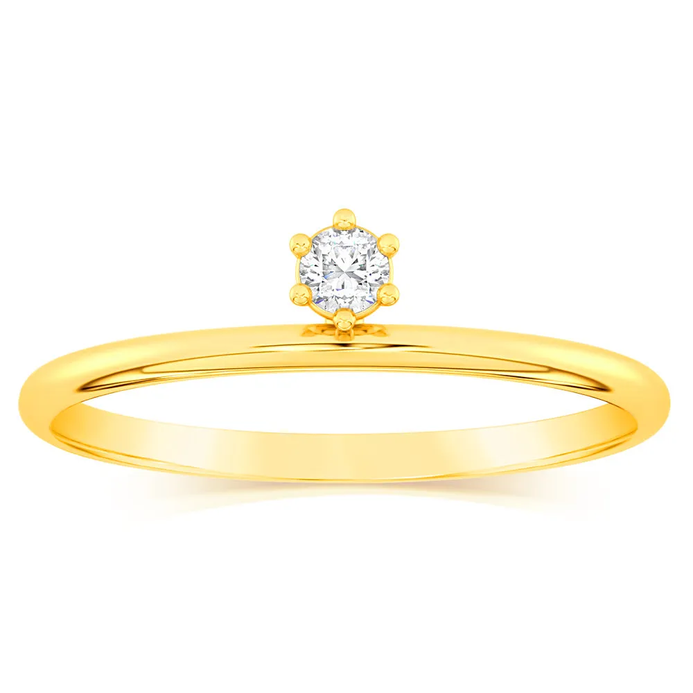 Luminesce Lab Grown 0.05Ct Diamond Ring in 9ct Yellow Gold Shiels