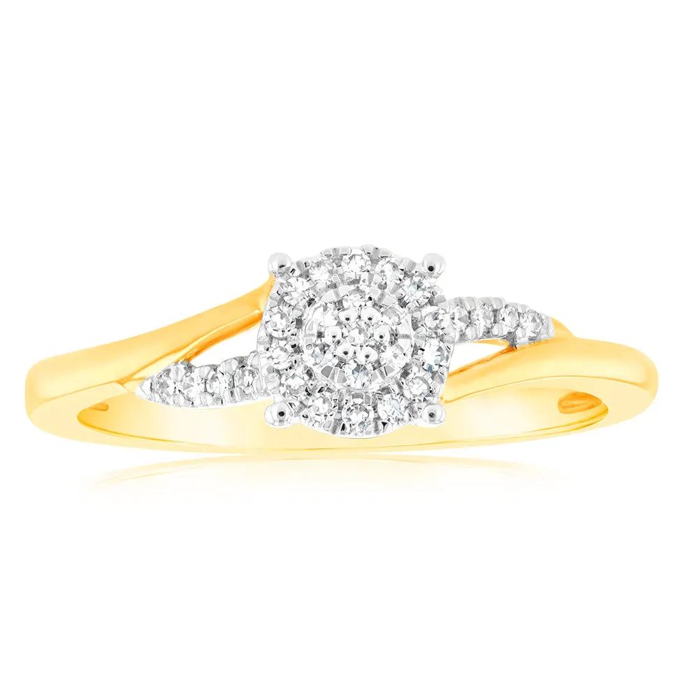 Luminesce Lab Grown 0.10ct Diamond Ring in 9ct Yellow Gold Shiels